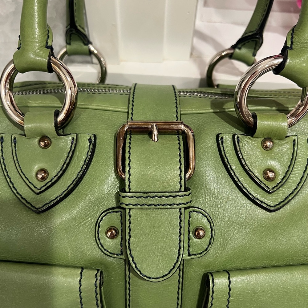 Marc Jacob Green Handbag with Buckle Accents - Picture 3 of 9